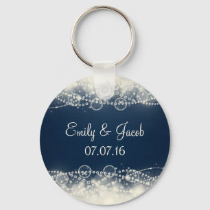 Elegant Lace and Pearls Wedding Favor Keychain