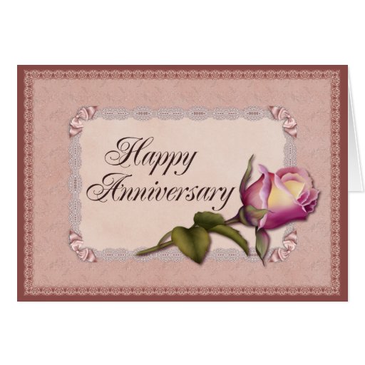 Elegant Lace Anniversary Greeting Card | Zazzle