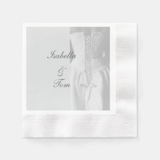 Elegant Lace Bridal Script Wedding Party Napkins