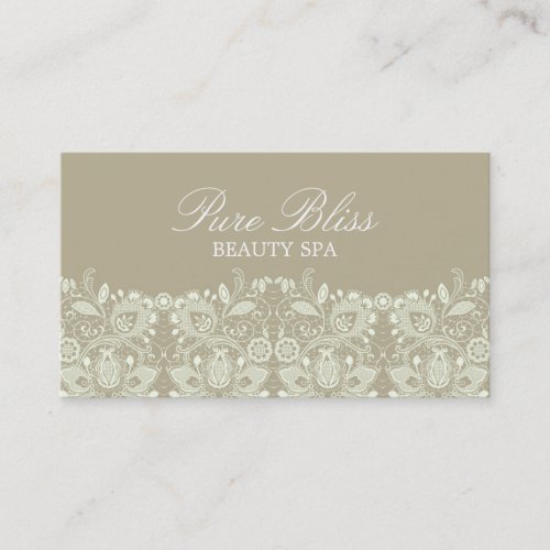 Elegant Lace Brown Business Card