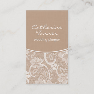 Elegant Lace Business Card, Latte Card