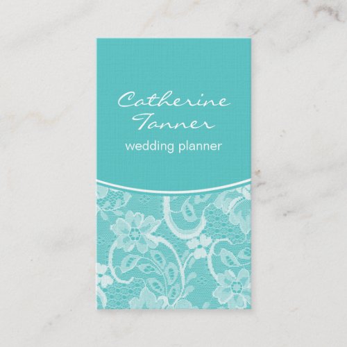 Elegant Lace Business Card Turquoise Business Card