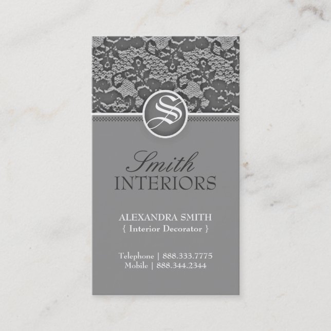 Elegant Lace Business Cards (Front)