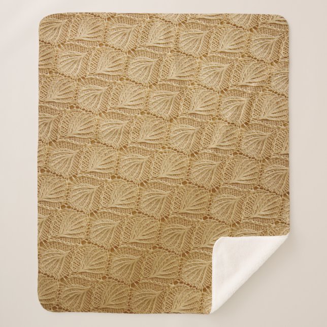 Elegant lace fabric: textured patterns. sherpa blanket (Front)