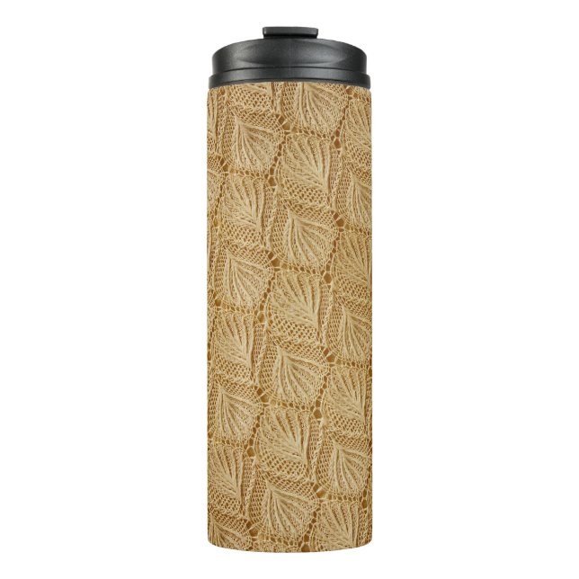 Elegant lace fabric: textured patterns. thermal tumbler (Front)