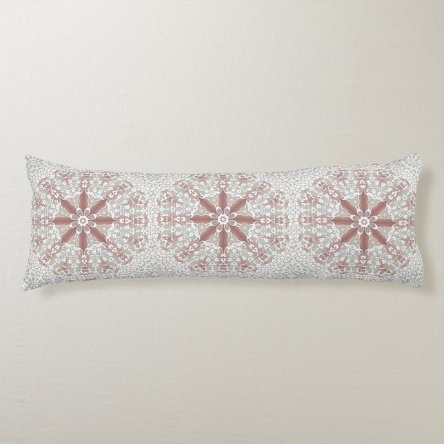 Elegant Lace Floral Body Pillow (Front)