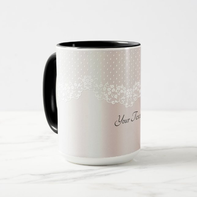 Elegant Lace Floral Mug (Front Left)