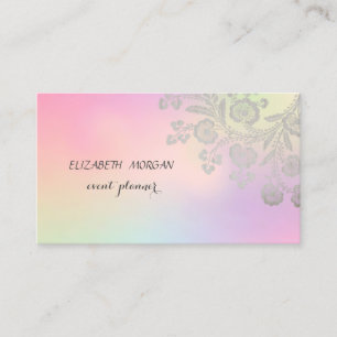 Elegant Lace Holographic Business Card