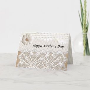 Elegant Lace-Look Country Style Mother's Day Card