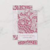 Elegant Lace on Pink Background - Business Card (Front/Back)