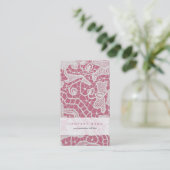 Elegant Lace on Pink Background - Business Card (Standing Front)
