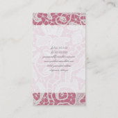 Elegant Lace on Pink Background - Business Card (Back)