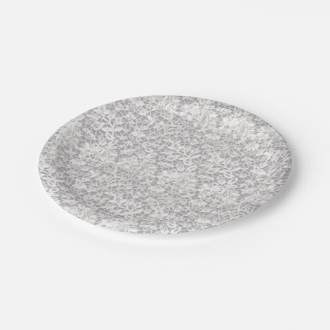 Elegant Lace Paper Plates (Angled)