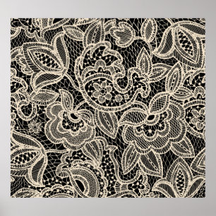 Elegant Lace Seamless Pattern Design Poster