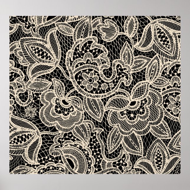 Elegant Lace Seamless Pattern Design Poster (Front)
