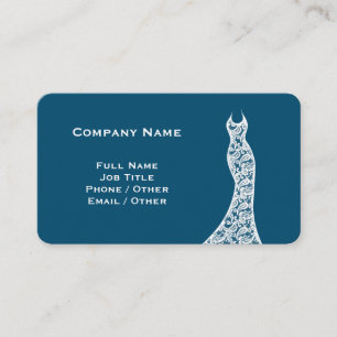Elegant Lace Wedding Dress teal Business Card