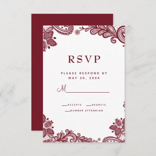 Elegant Lace Wedding Enclosure Details Blue White RSVP Card