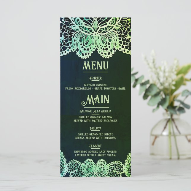 Elegant Lace Wedding Invitation (Standing Front)