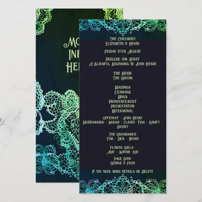 Elegant Lace Wedding Invitation (Front/Back)