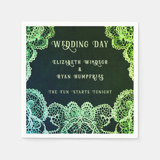 Elegant Lace" Wedding Invitation Collection  Napkins (Front)