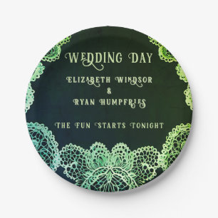 Elegant Lace" Wedding Invitation Collection Paper Plates