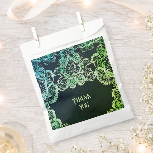 Elegant Lace Wedding Invitation Favor Bag (Clipped)