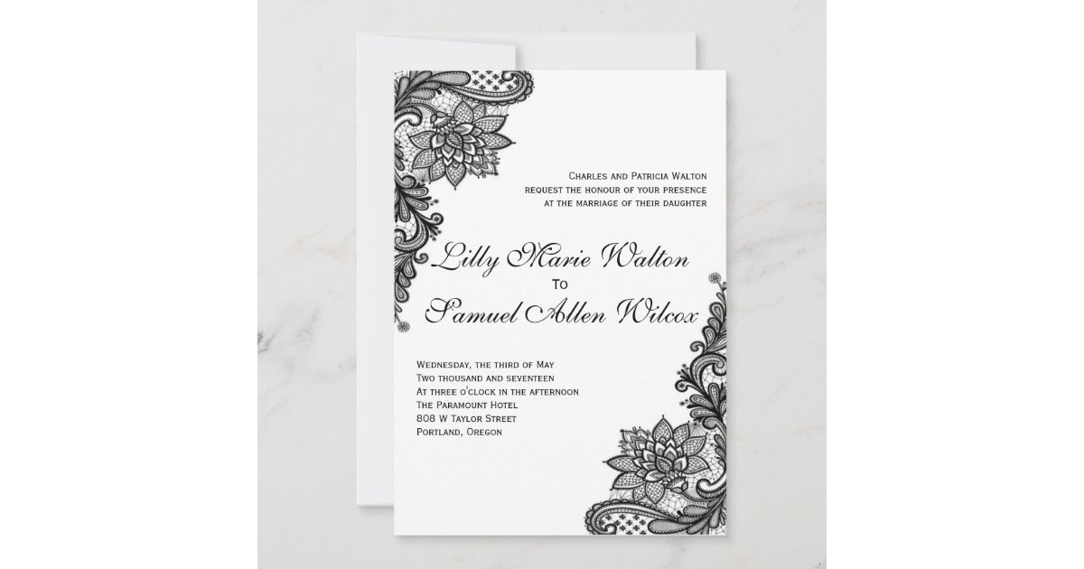 Elegant Lace Wedding Invitations | Zazzle