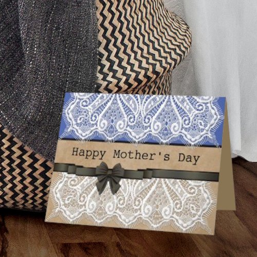 Elegant Lacey Look Mothers Day Card with Message