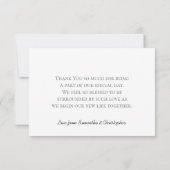Elegant Lacy Silver & Navy Blue Simple Wedding Thank You Card | Zazzle