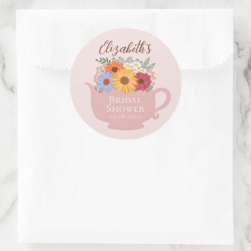 Elegant Ladies Bridal Tea Bridal Shower Classic Round Sticker