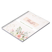 Elegant Ladies Girly Diary Floral Pastel Pink Chic Notebook | Zazzle