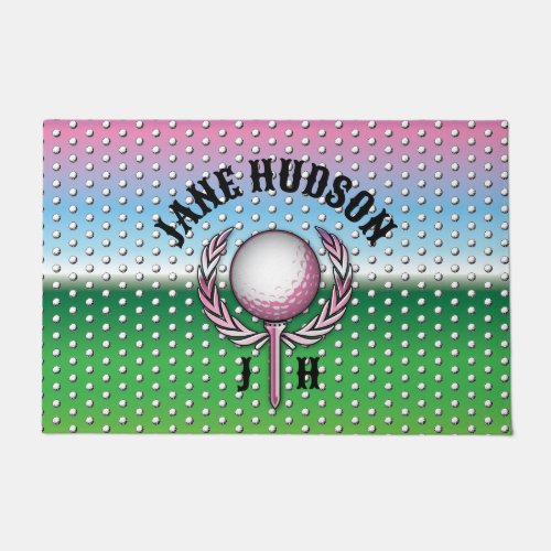 Elegant Ladies Golf Design Doormat