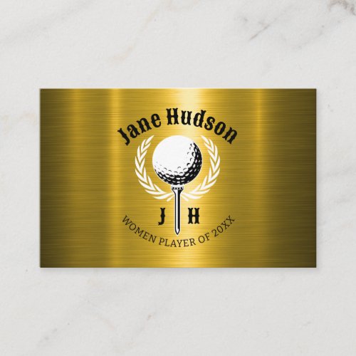 Elegant Ladies Golf Monogram Design Business Card