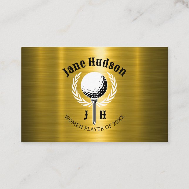 Elegant Ladies Golf Monogram Design Business Card (Front)
