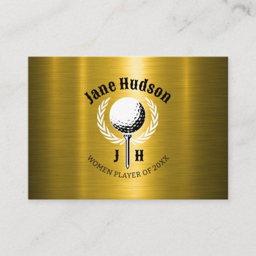 Elegant Ladies Golf Monogram Design Business Card