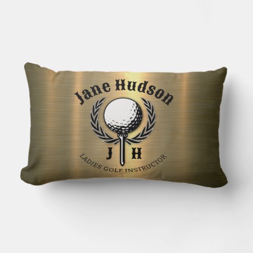 Elegant Ladies Golf Monogram Design Lumbar Pillow