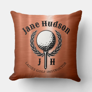 Elegant Ladies Golf Monogram Design Throw Pillow