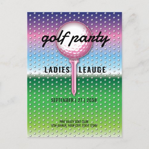Elegant Ladies Golf Party Design Invitation Postcard