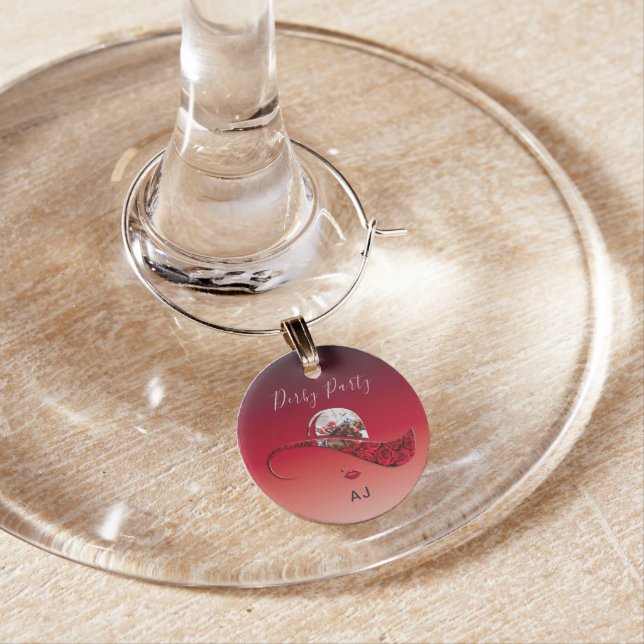 Elegant Ladies Hat Derby Party Wine Charm (In Situ)