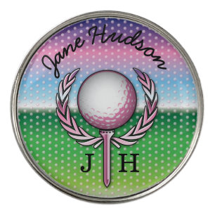 Elegant Ladies Monogram Golf Design Ball Marker