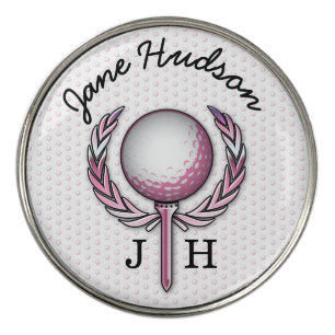 Elegant Ladies Monogram Golf Design Ball Marker