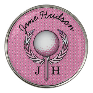 Elegant Ladies Monogram Golf Design Ball Marker