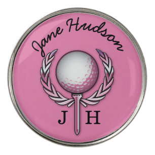 Elegant Ladies Monogram Golf Design Golf Ball Marker