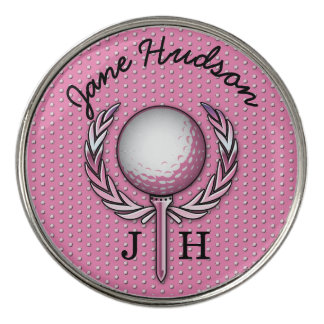 Elegant Ladies Monogram Golf Design Golf Ball Marker