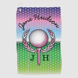 Elegant Ladies Monogram Golf Design Golf Towel