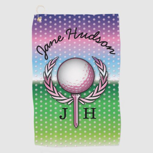 Elegant Ladies Monogram Golf Design Golf Towel