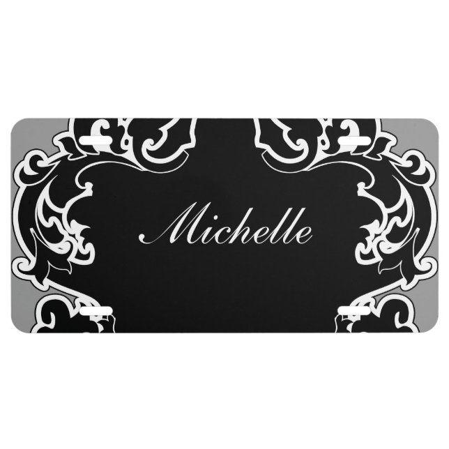 Elegant Ladies Monogram License Plate (Front)
