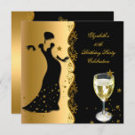 Elegant Lady 50th Birthday Party Gold Black Wine Invitation<br><div class="desc">Elite Elegant Lady 50th Birthday Party Gold Black Wine</div>