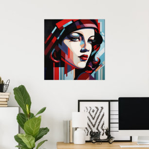 Elegant lady Art Deco lovers Poster