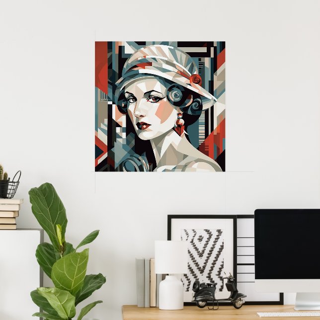 Elegant lady Art Deco lovers  Poster (Home Office)